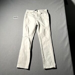 Gap Vintage Slim Jeans Womens 2 White Denim Cotton Stretch High Rise Distressed